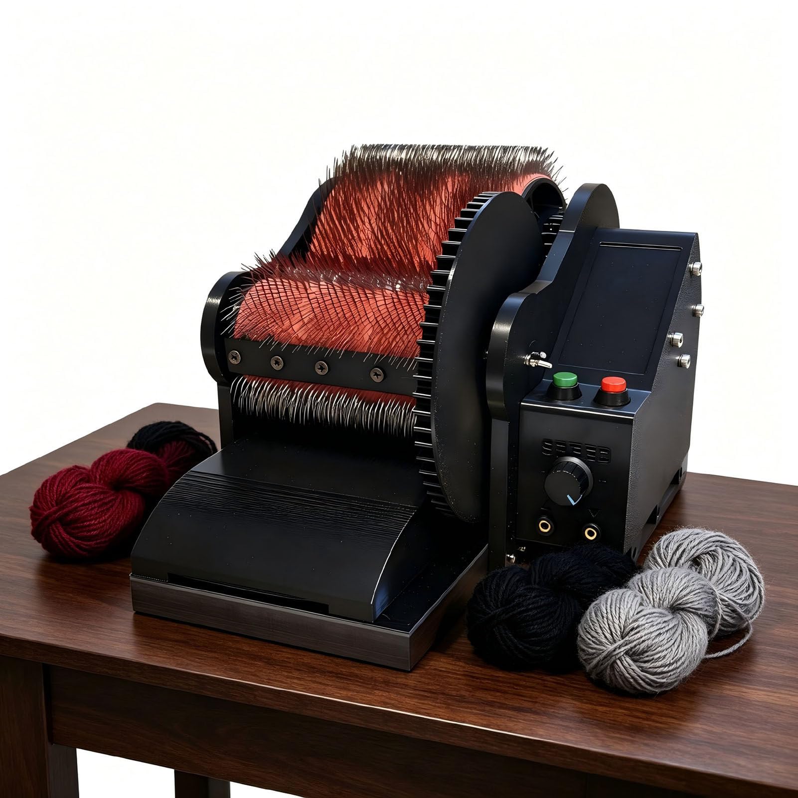 ExoticaBlend Wool Carding Machine,Electric Wool Felt Drum Carder,Adjustable Forward and Reverse Speed,Fast Color Mixing,Combing,Spinning,for Carding Wool Fibers and Making Felt Projects