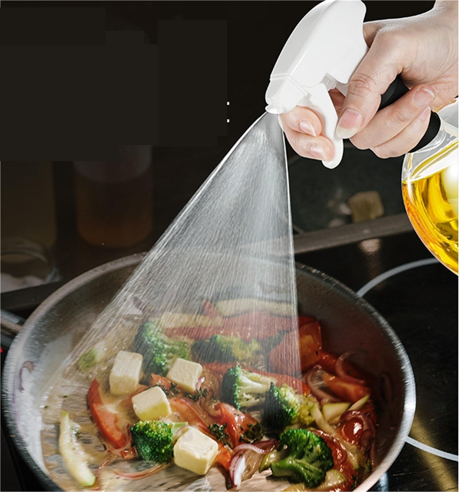 Ölsprüher Öl Sprühflasche Haushalts-Ölspray Ohne Öl Eignet Sich for Luftfrittieren, Grillen Und Braten Ölsprüher für Speiseöl