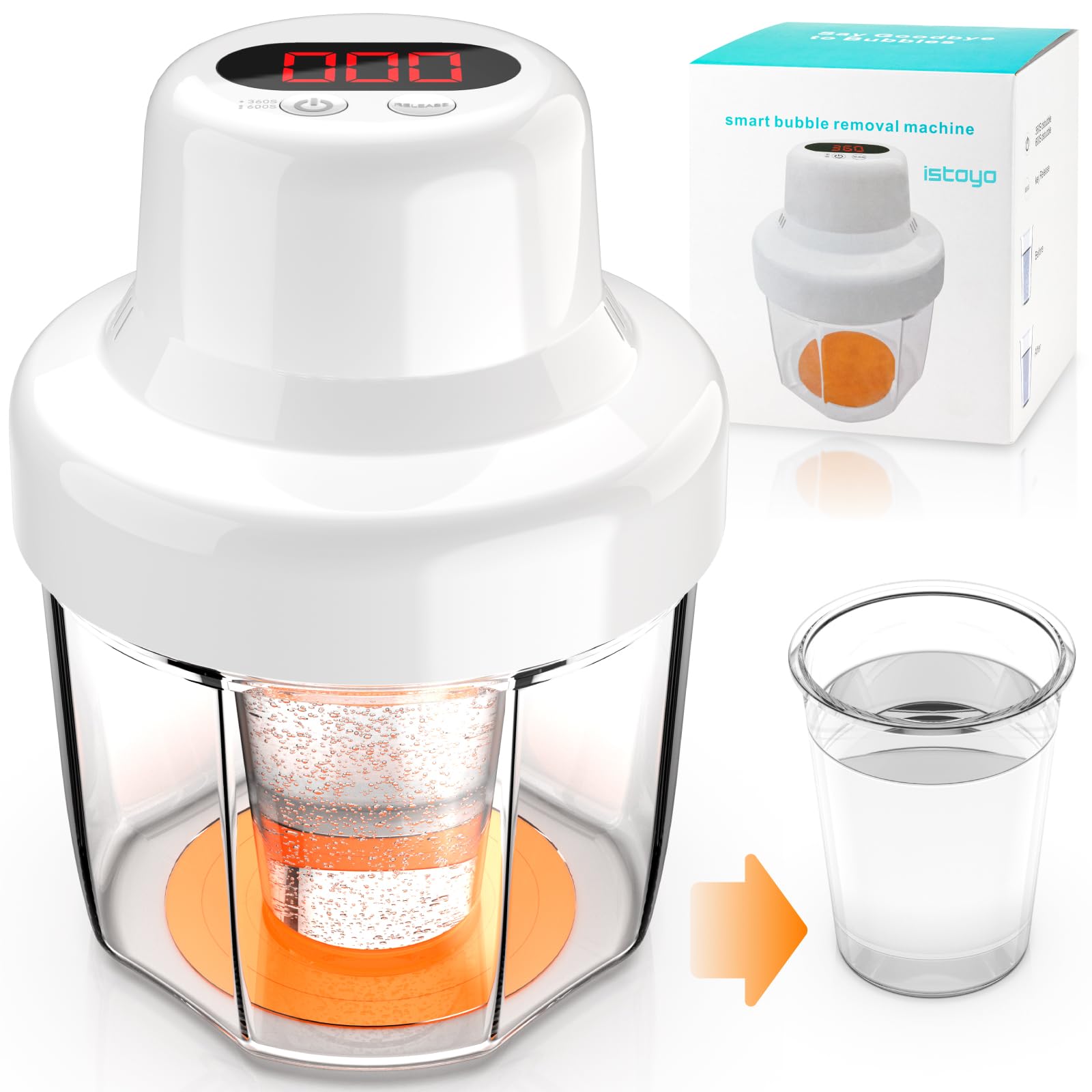 ISTOYO Smart Macchina Togli Bolle Resina, Rimuovere 99% Bolla in 5-8 Minuti, >95kPa Camera di Vuoto per Resina Epossidica, Resina UV, Artigianato Fai Da Te, Fabbricazione di Gioielli