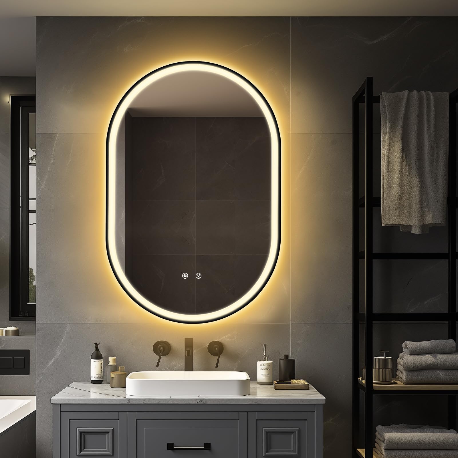 Lustro łazienkowe z oświetleniem LED, 50 x 75 cm