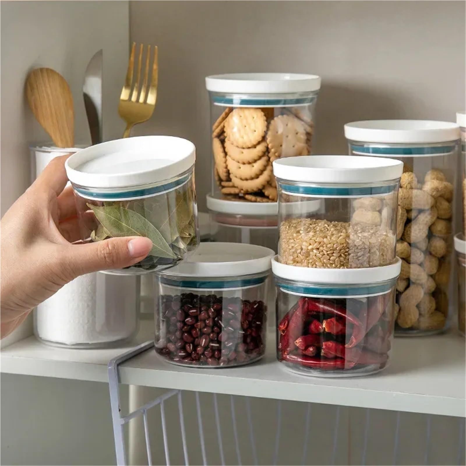 Scatola Portaoggetti Da Cucina For Bottiglie Sigillato 2 Pezzi per Farina