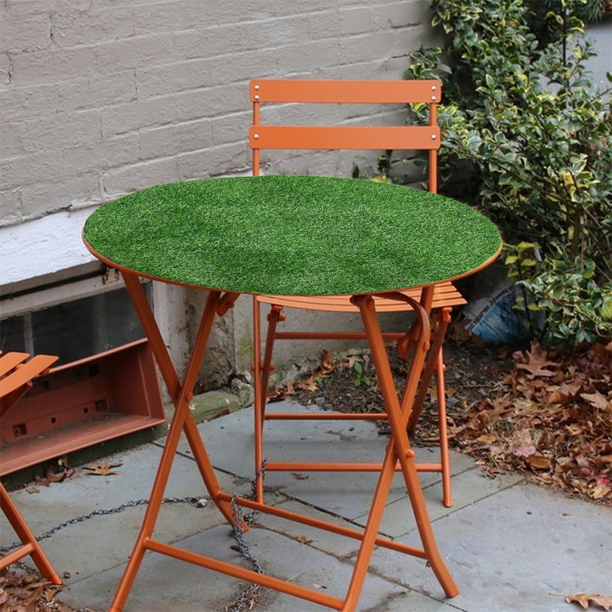 YARNOW Kunstrasen Matte Rund 80cm Durchmesser für Garten Terrasse und Küche als Tischdeko und Schachtabdeckung aus Kunststoff