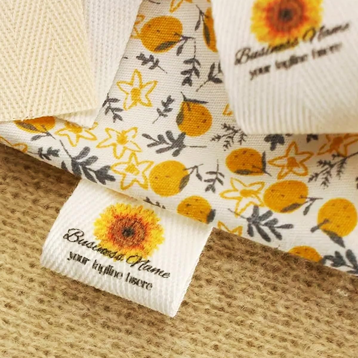 Personalized Cotton Ribbon Garment Labels, Custom Fabric Labels, Handmade Product Labels, Folded Labels, Custom Text Patterns(100pcs)