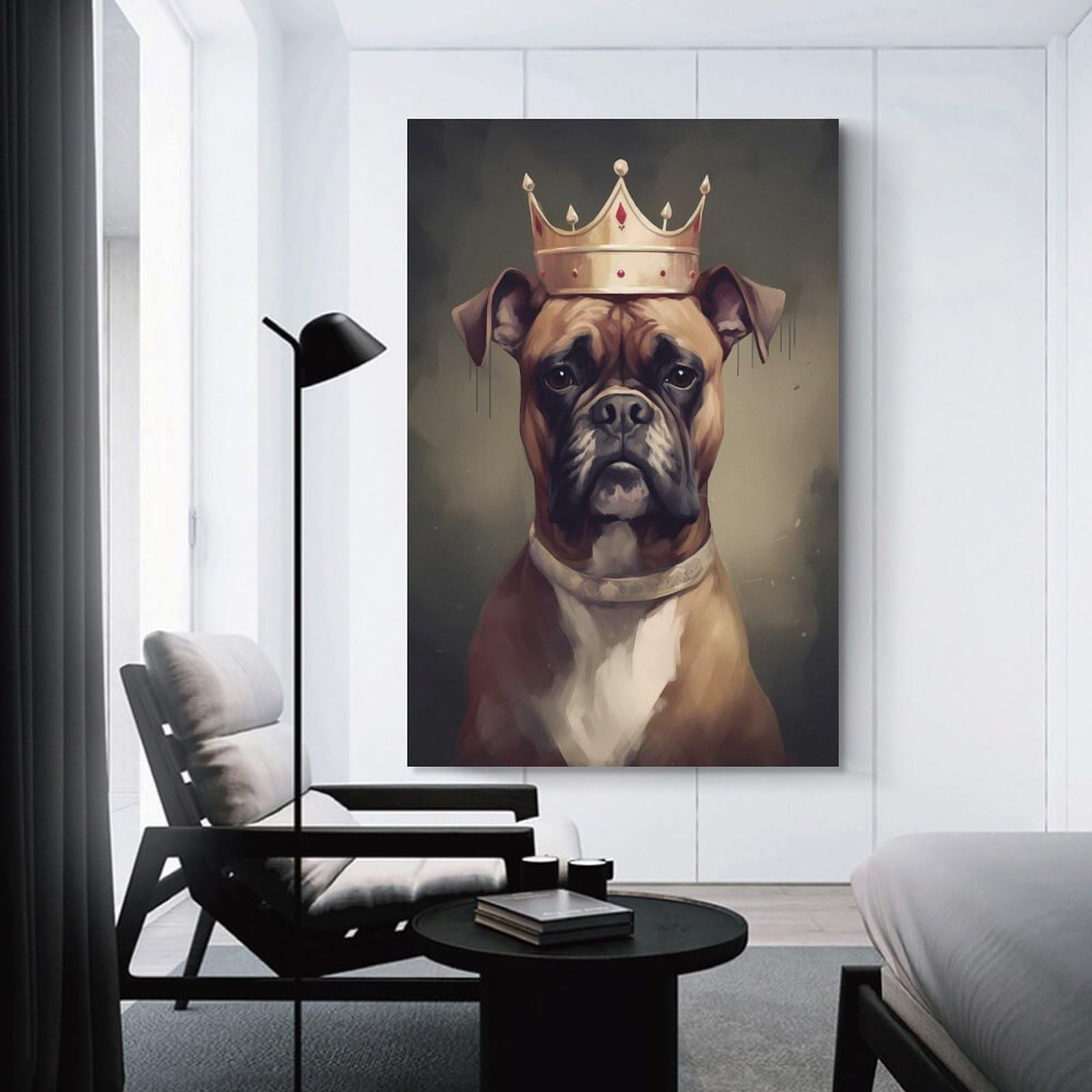 Junmoney Boxer Dog Visionary Wall Picture Print 20x30inch(50x75cm), for Corridors, Hallways Or Apartment Entries, Wall Decor to Refresh Empty Corners