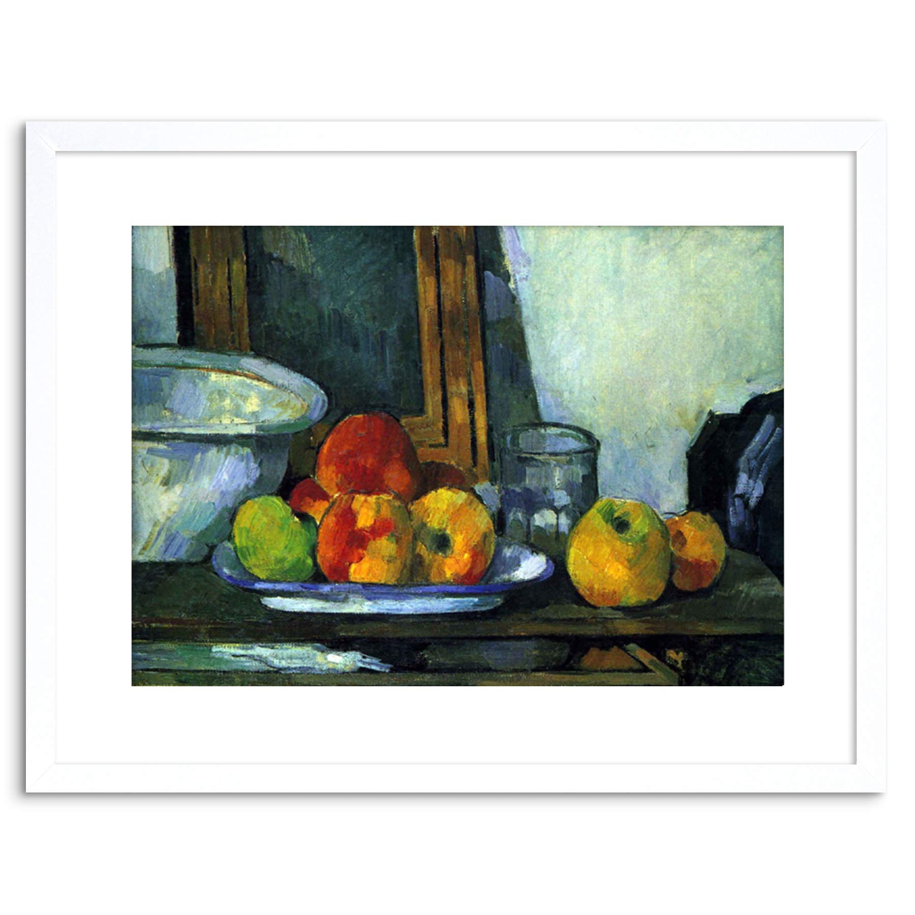 Wee Blue Coo White Painting Cezanne Still Life Open Drawer Framed Picture Art Print F97x8265
