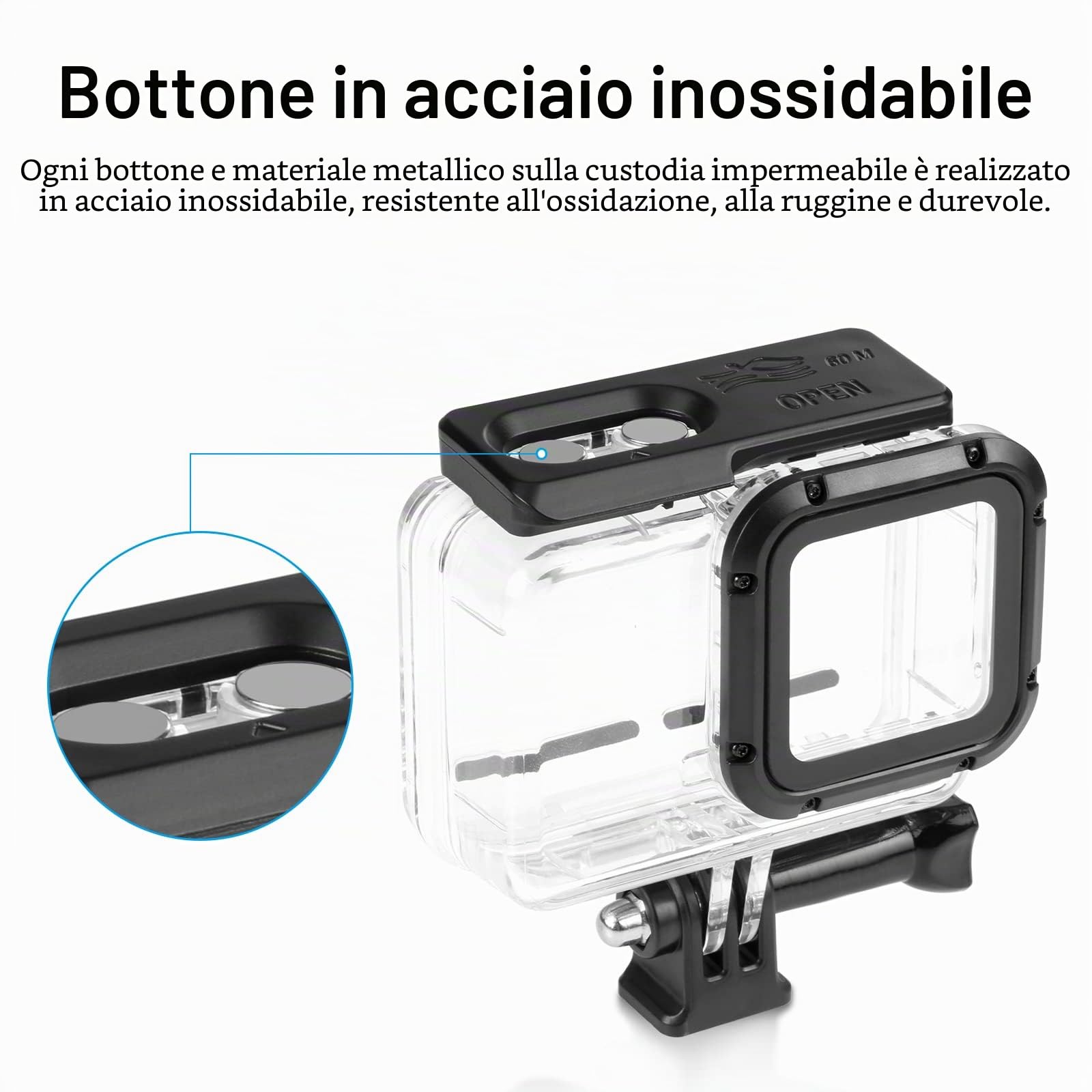 Custodia impermeabile per insta360 ONE RS 4K, custodia subacquea per action camera, copertura subacquea