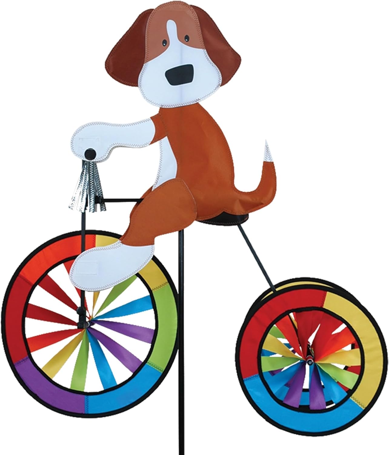 Tricycle Spinner Dog 25" – Cute Canine Design, Weather-Resistant Outdoor Decor, Durable & Lightweight for Patios, Yards, and Gardens - Eye-Catching Wind Spinner with Rotating Wheels