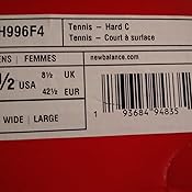 Amazon com New Balance Women #39 s FuelCell 996 V4 Hard Court Tennis Shoe