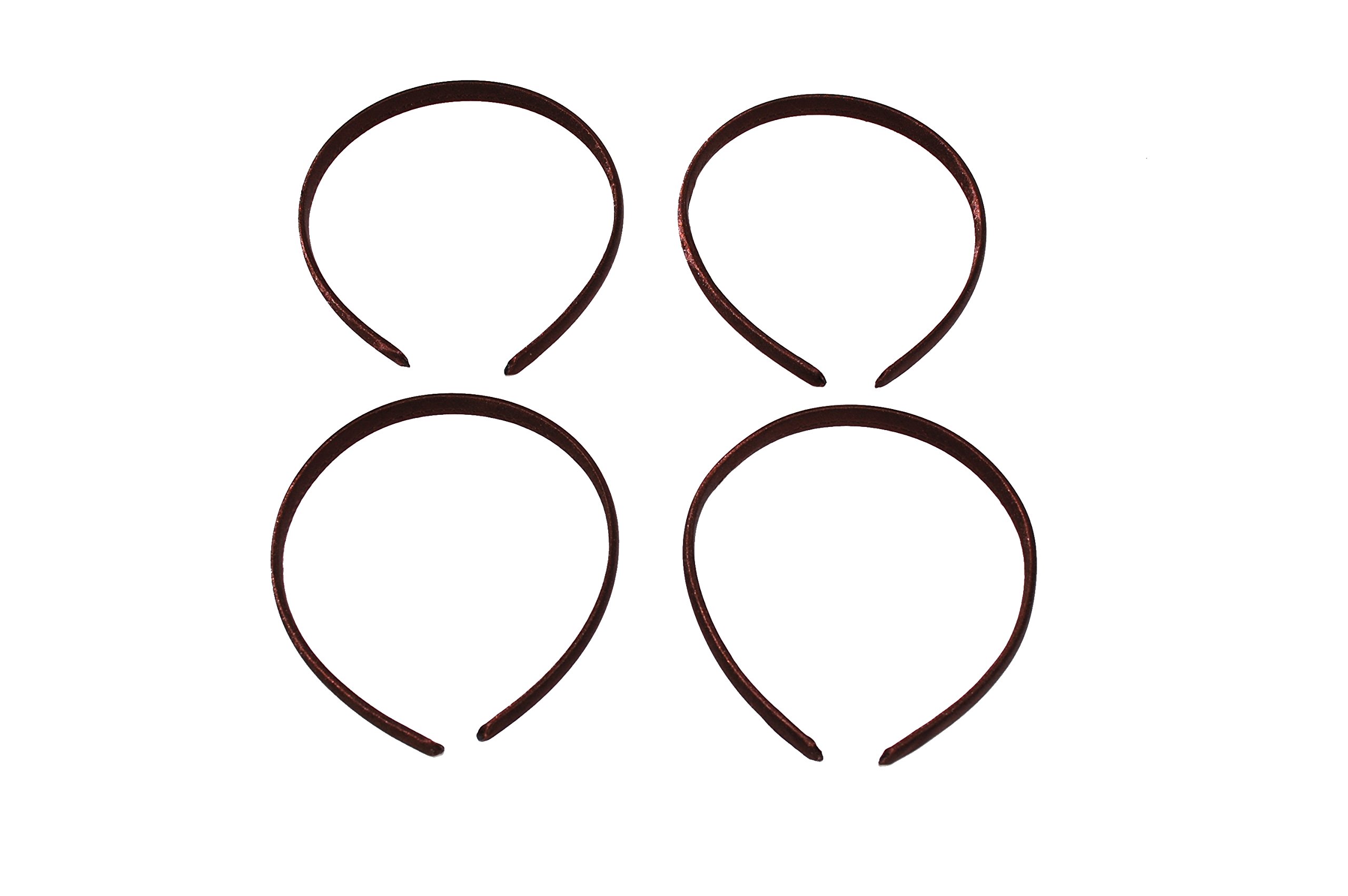 GIZZY® Ladies, Girls, Set of Four Dark Brown Satin Head Bands.