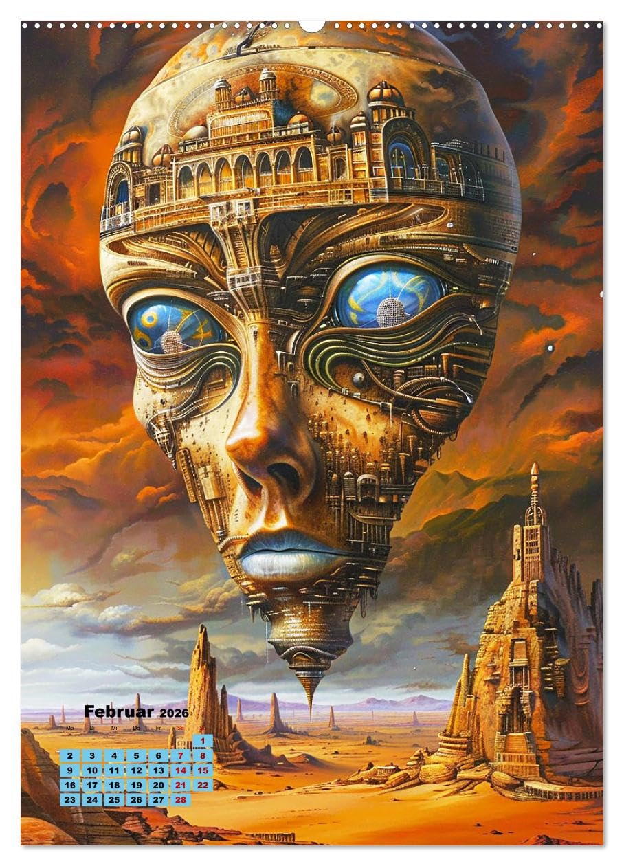 Surrealismus (hochwertiger Premium Wandkalender 2026 DIN A2 hoch), Kunstdruck in Hochglanz: Fantasievolle Bilder aus einer Traumwelt - KI generiert (CALVENDO Kunst)