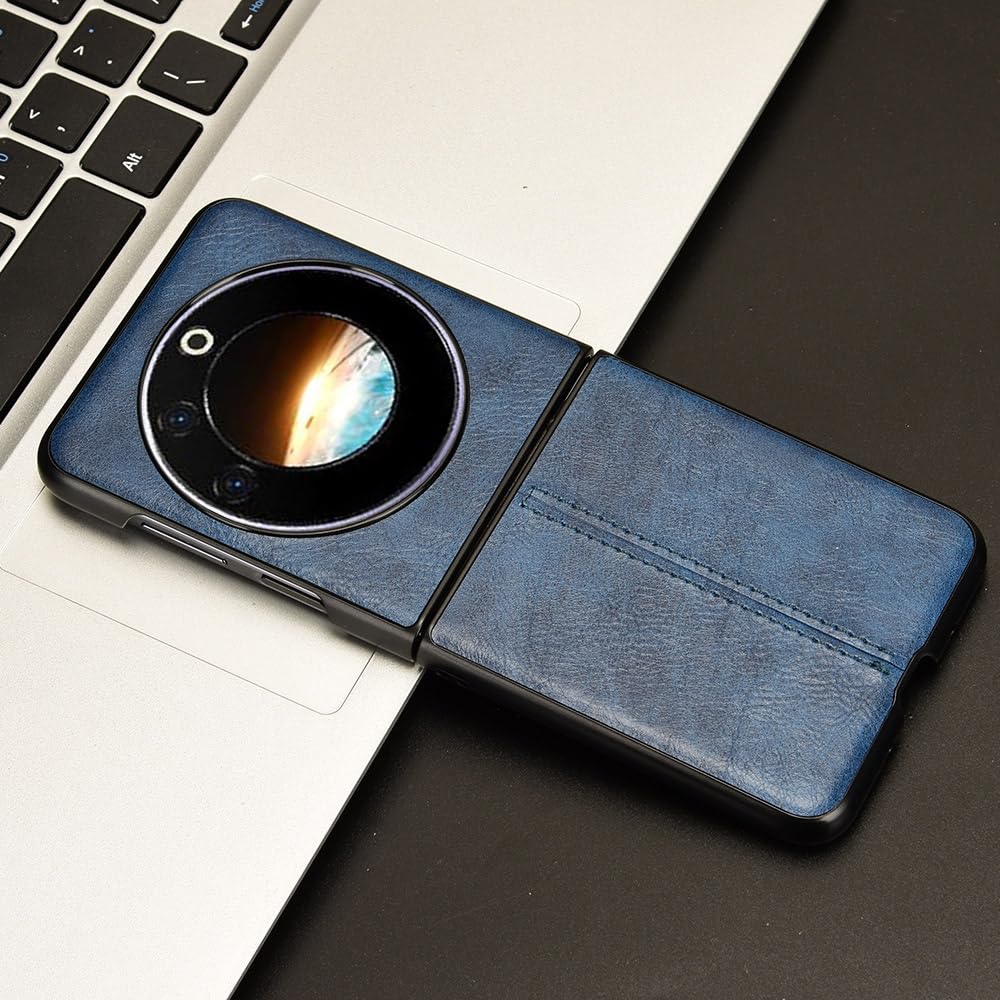 Custodia Per Tecno Phantom V Flip - Cover Blu In PU+PC+TPU Con Protezione - 2
