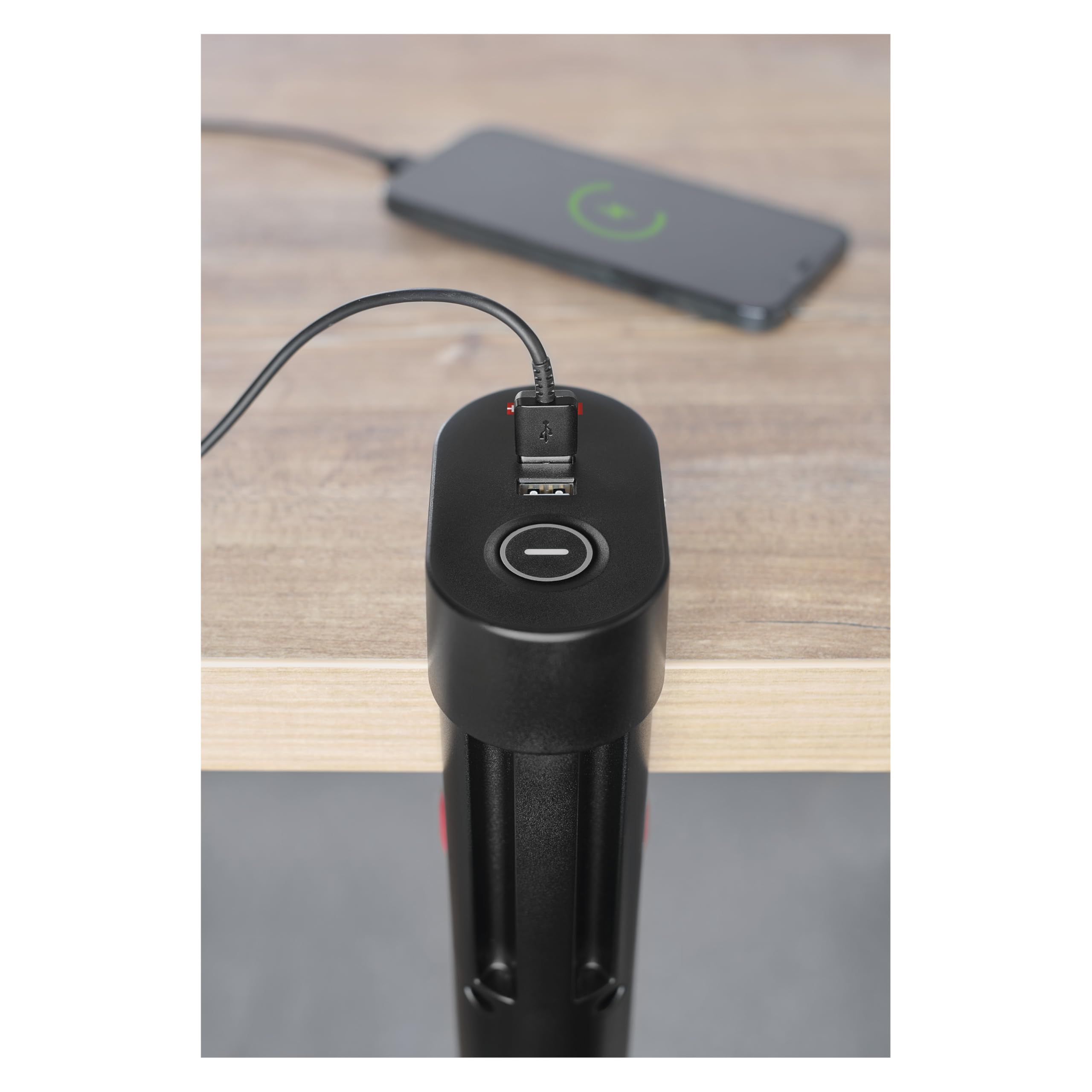 EMOS - Ciabatta elettrica verticale a 3 prese con USB, cavo da 1,5 m, standard francese