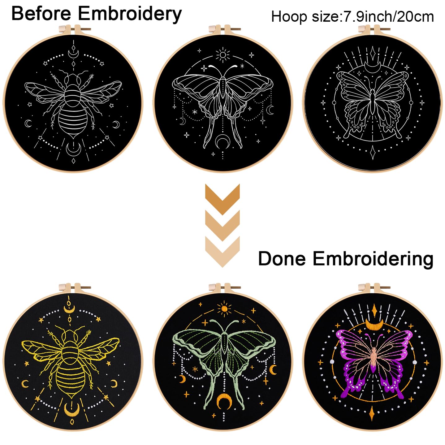 Beginner Embroidery Kits - Tarot Cross Stitch -3 Beginner Embroidery Kits - Tarot Cross Stitch -3