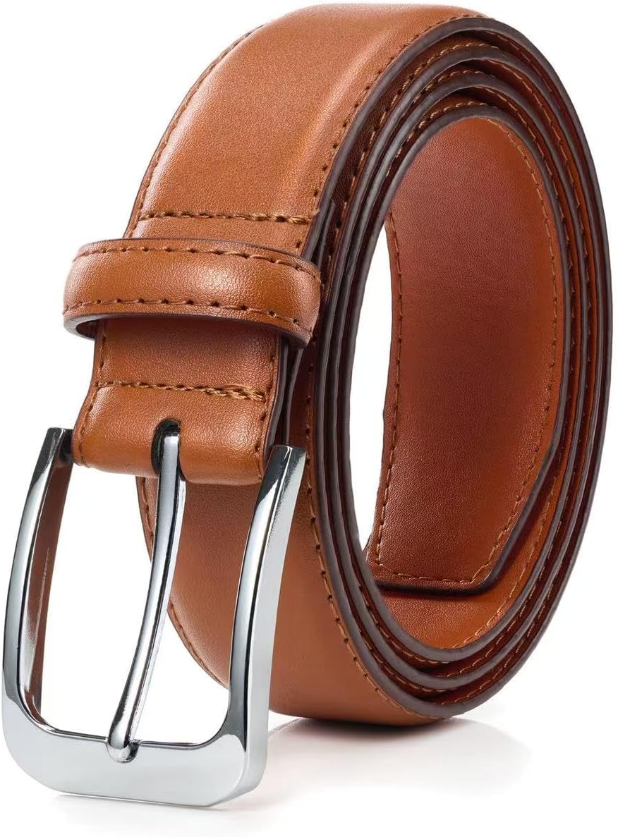 Bighake Men's Genuine Leather Dress Belt, Handmade Leather Jeans Belt for Men Work Business and Casual