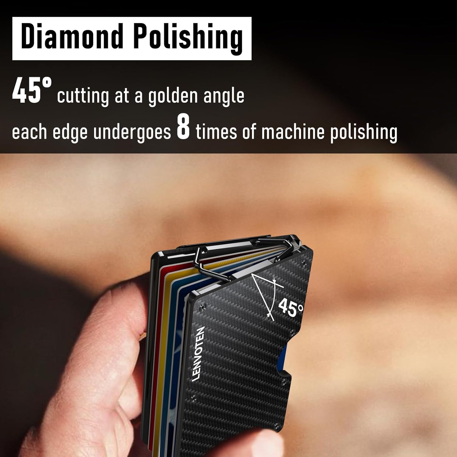 Upgraded Hinged Minimalist Wallet for Men | Slim Metal RFID Blocking Wallet | Credit Card Holder & Money Clip Holds 20 Cards | Premium Scratch-Resistant Finish | Ideal Gift for Men - Image 7