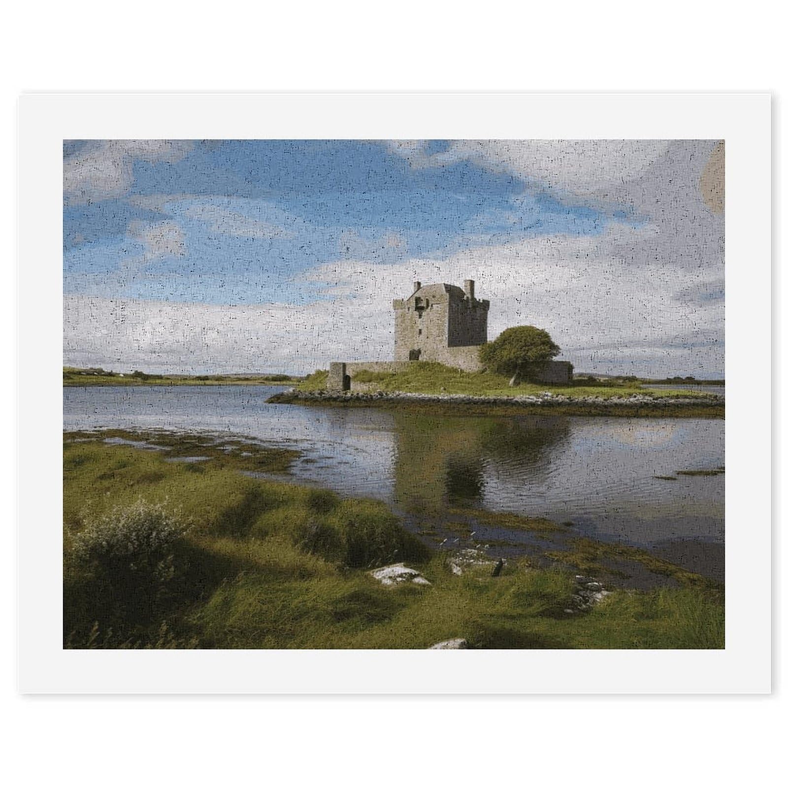 LDGSUPH View of The Dunguaire Castle Paint by Numbers Kits for Adults Beginners Exquisite Digital Oil Painting Kits Painting Anti-fading Canvas Wall Art DIY Gift for Home Wall Decor