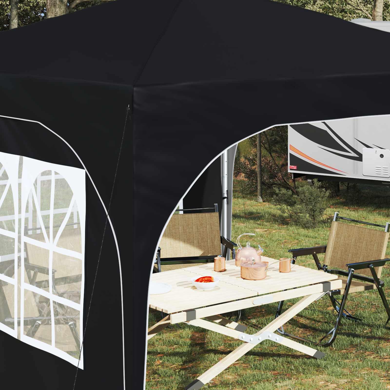 Składany namiot typu Pop-up 290 x 290 x 245 cm antracyt Oxford 210D z torbą