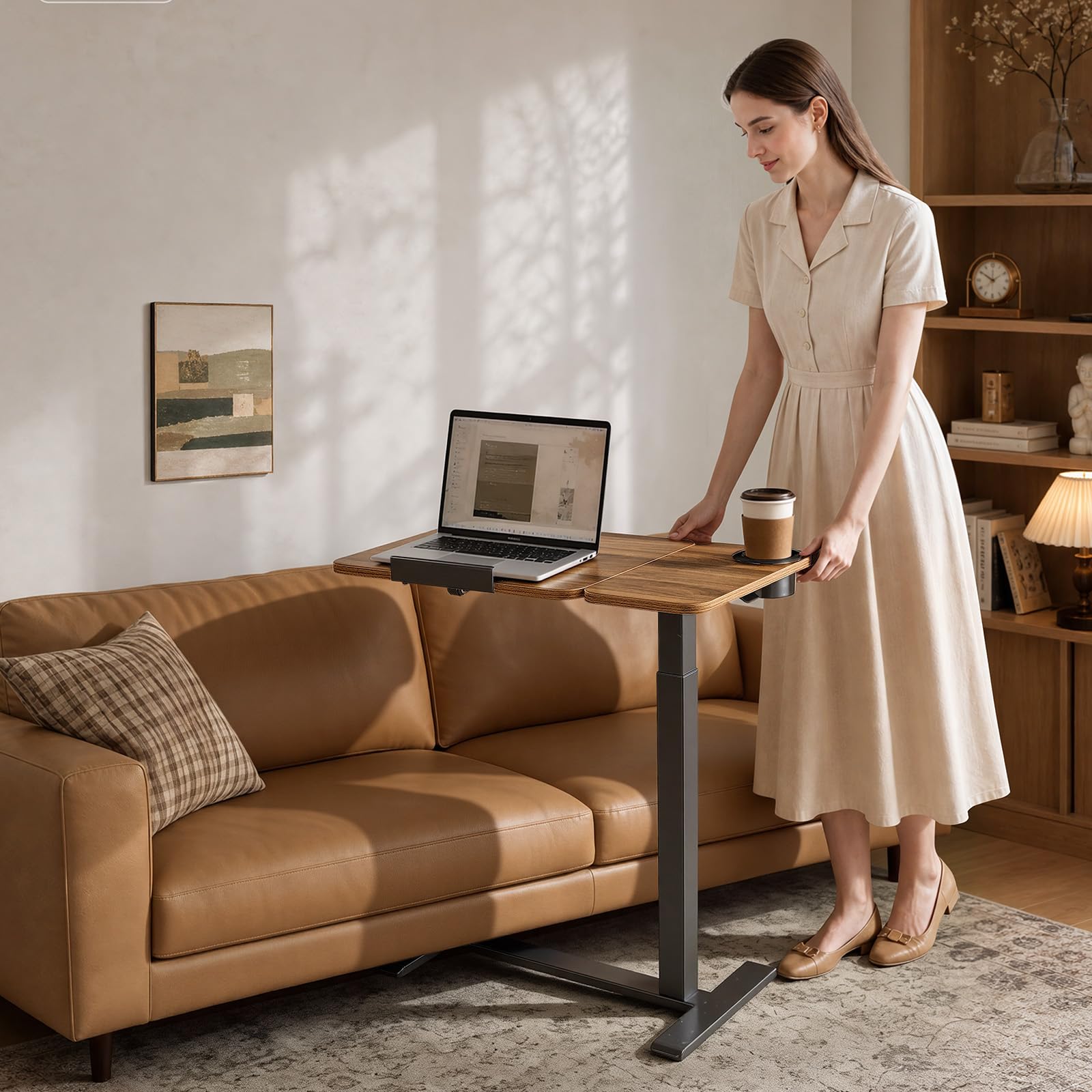 VEVOR Mesa Auxiliar con Ruedas para la Cama 700 x 400 mm Escritorio Móvil