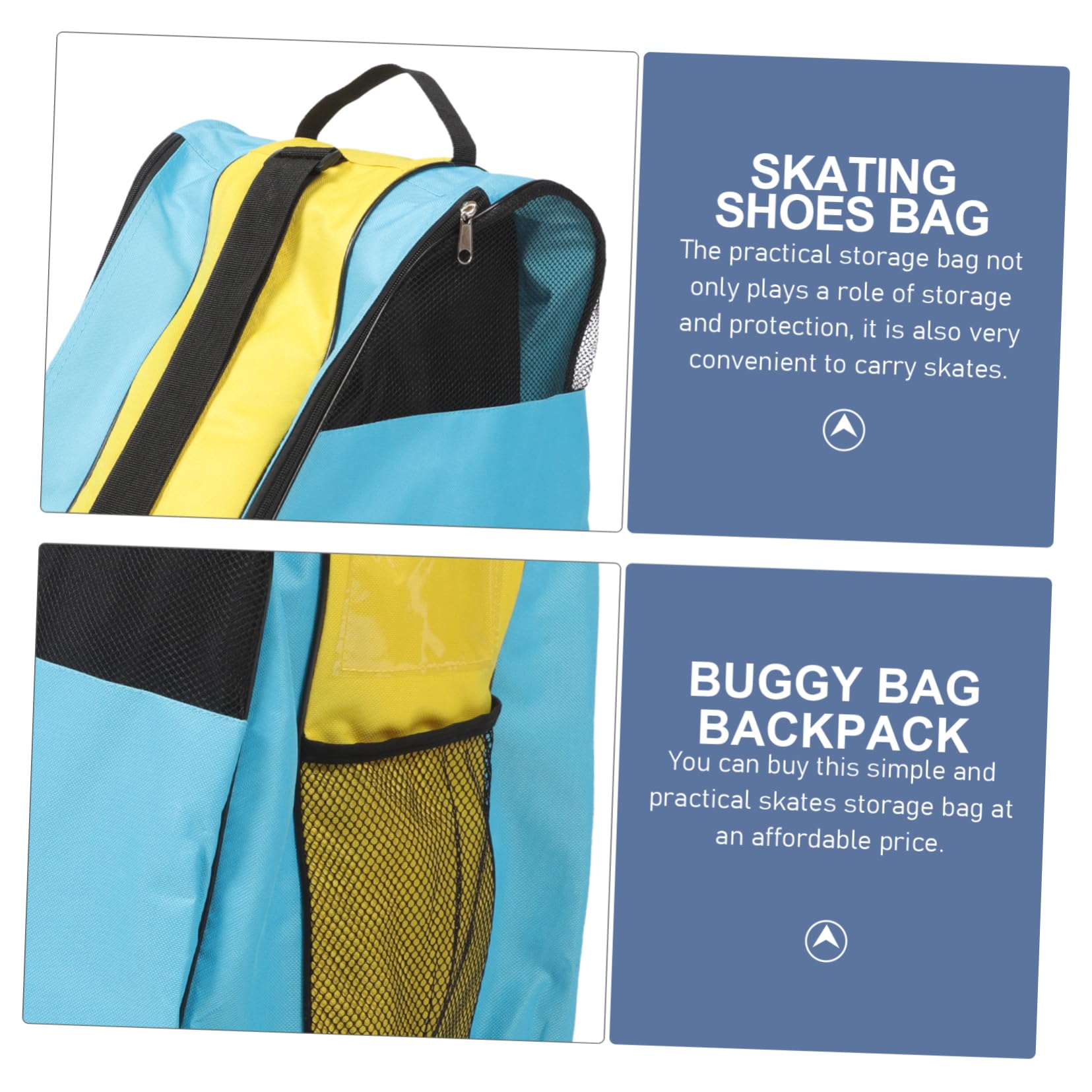 Toddmomy Borsa per Pattini Roller Uomo in Nailon Resistente, Zaino Comodo per Protezione e Trasporto Scarpe da Pattinaggio Artistico e Roller