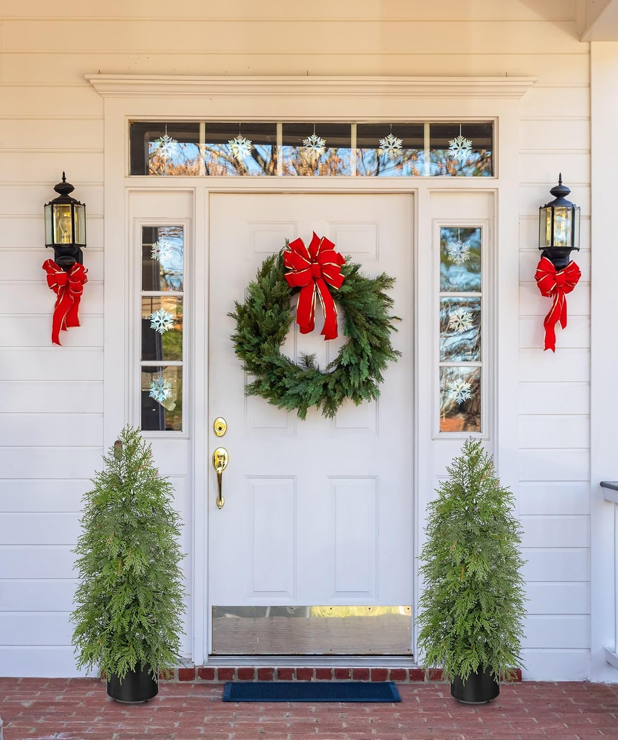 90 CM Weihnachtsbaum Künstlich im Schwarz Topf Künstliche Zypresse Kuntbaum Weihnachtsdeko Grün Dekobaum Tisch Balkon Flur Winter Deko Adventsdeko Wohnzimmer Schlafzimmer Badezimmer Küche Deko