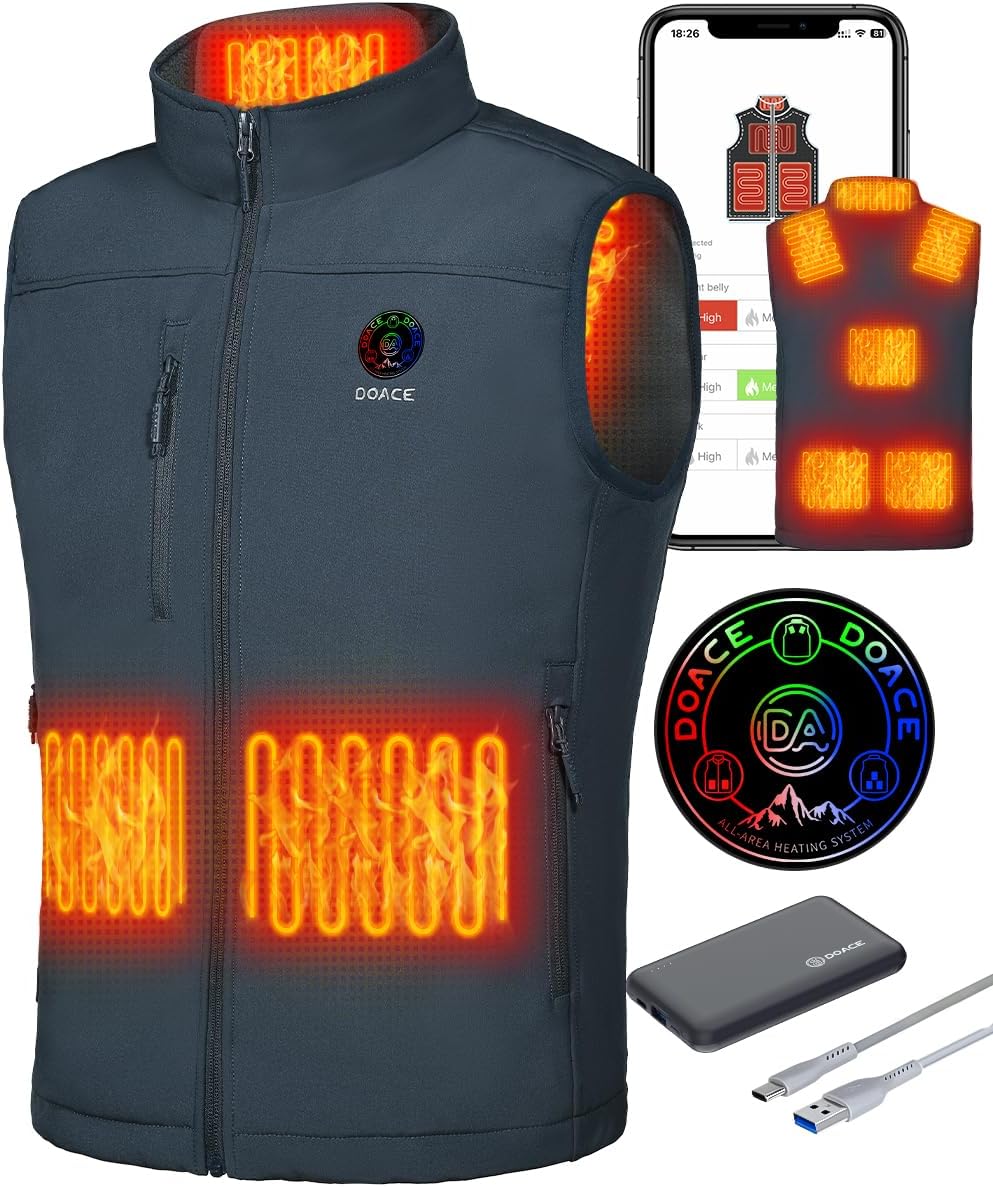 DOACE Heated Vest with App Control, Battery Pack Included