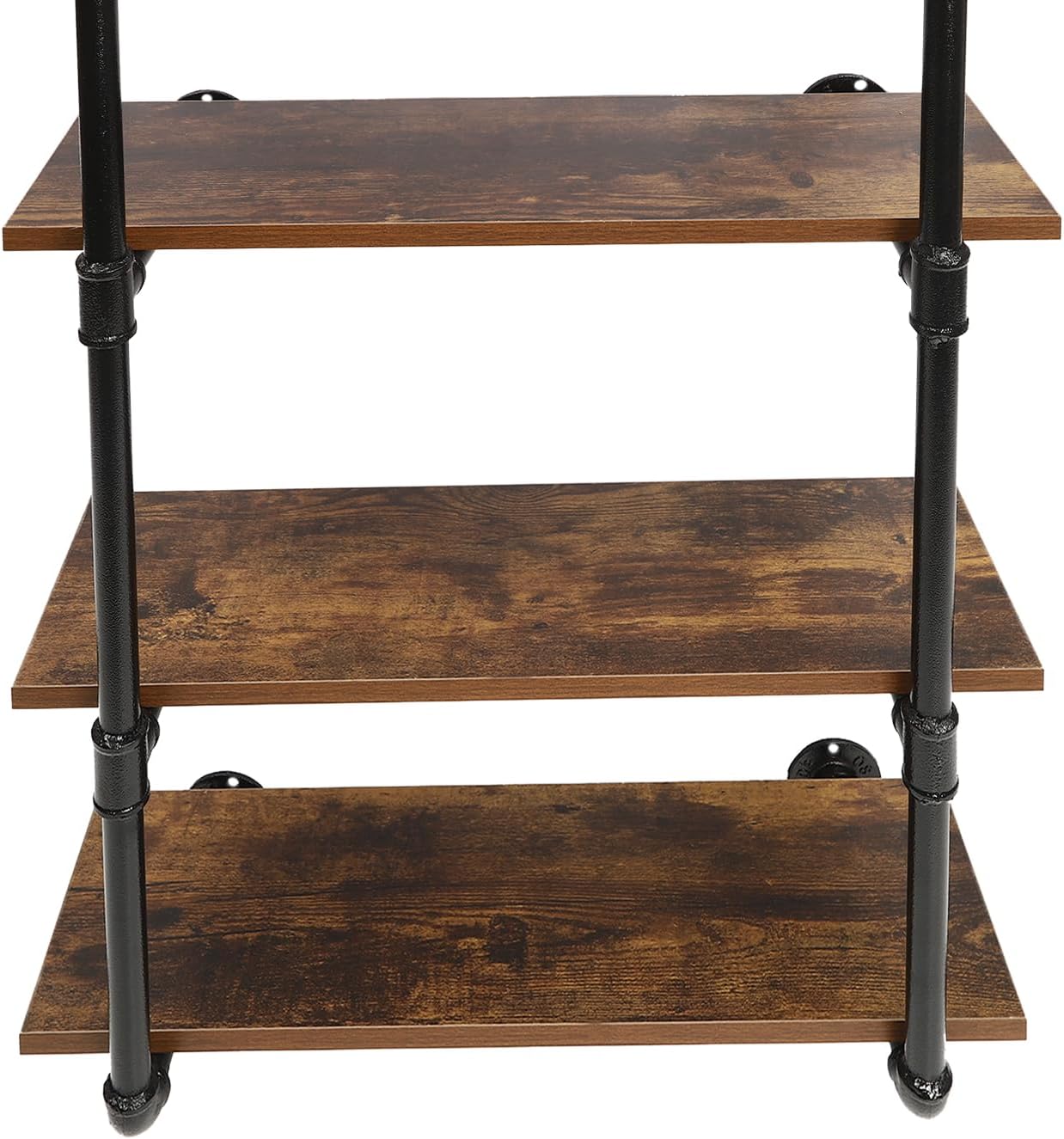 4 Tier 24in Industrial Pipe Shelving Wall Mounted Rustic Metal Floating Shelves Wall Shelf Unit Bookshelf Hanging Wall Shelves for Living Room, Supermarket, Bedroom, Bathroom, Kitchen Pantry
