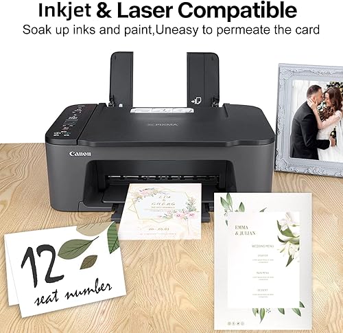 Miniatura 2 de Goefun - Paquete de 100 cartulina blanca en blanco de 5 x 8 pulgadas, papel de impresora de tarjetas planas de 80 libras para invitaciones,