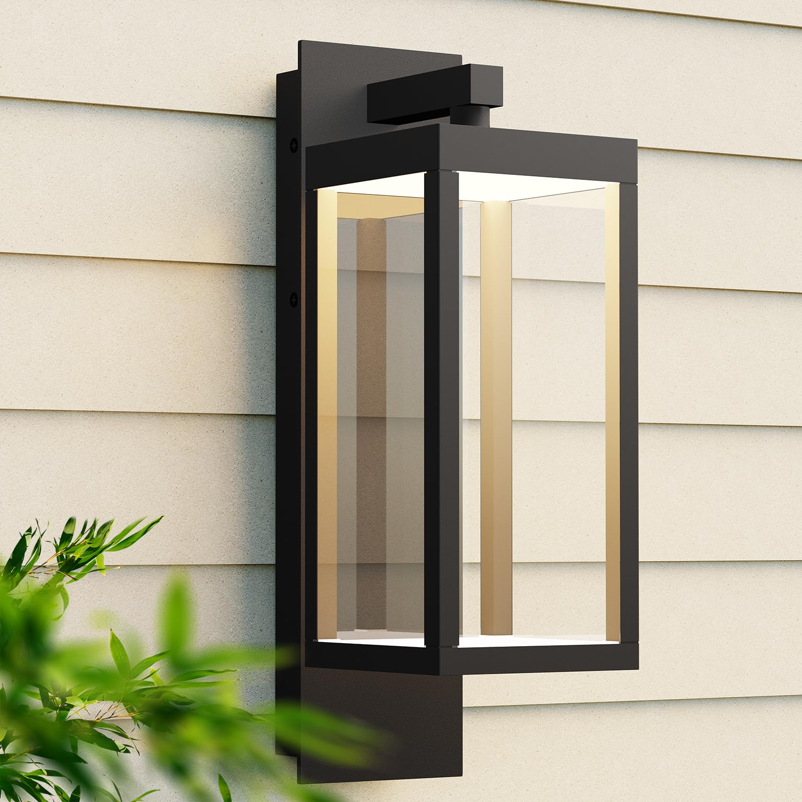 Outdoor Wall Light Fixtures, Outdoor Light Fixtures Wall Mount, Led Wall Sconce Lighting, Anti-Rust Modern Matte Black Outside Lights for Patio Front Door Entryway Garage