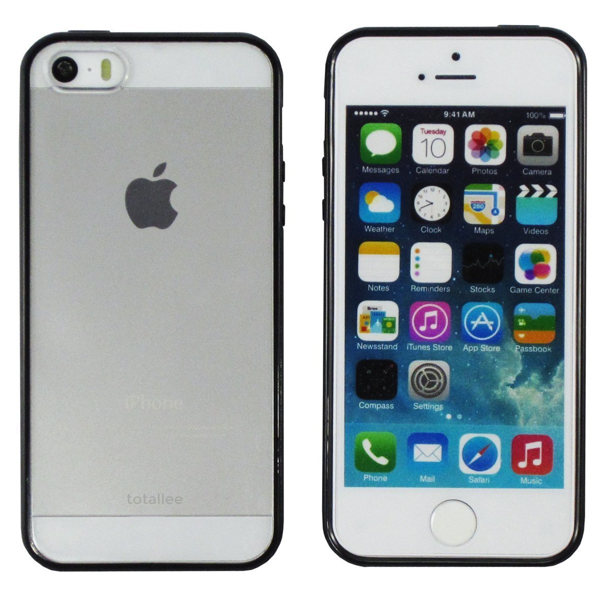 Minnesota Computers iPhone 5 / 5S Bumper Case Cover Snap on with Clear Back Works with iPhone 5 / 5S (Black)