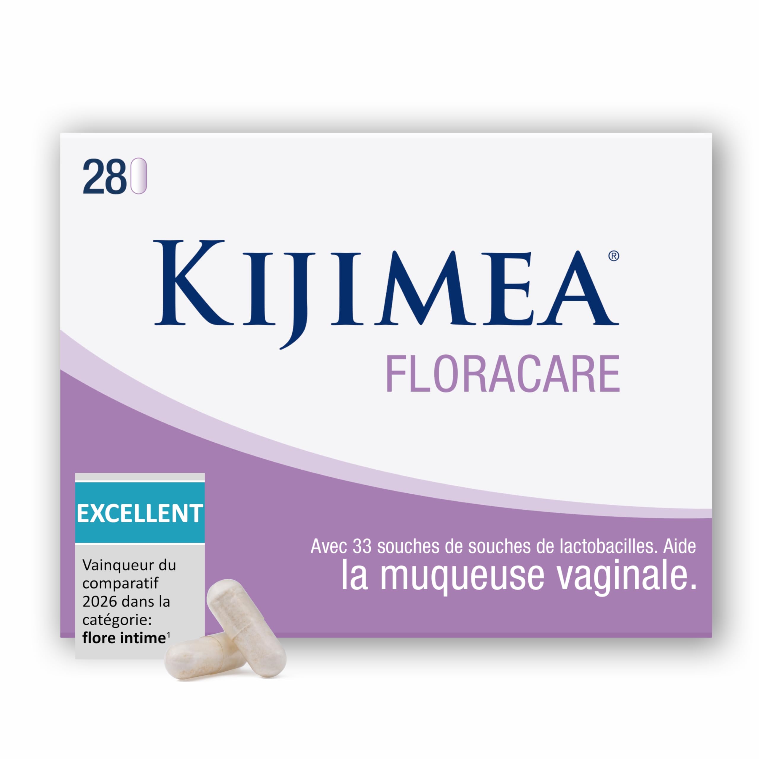 Kijimea FloraCare – inspiré par le microbiome vaginal naturel | 33 souches spécifiques de lactobacilles,à une dose particulièrement élevée + vitamines B2, B3, B7 et zinc - 28 gélules