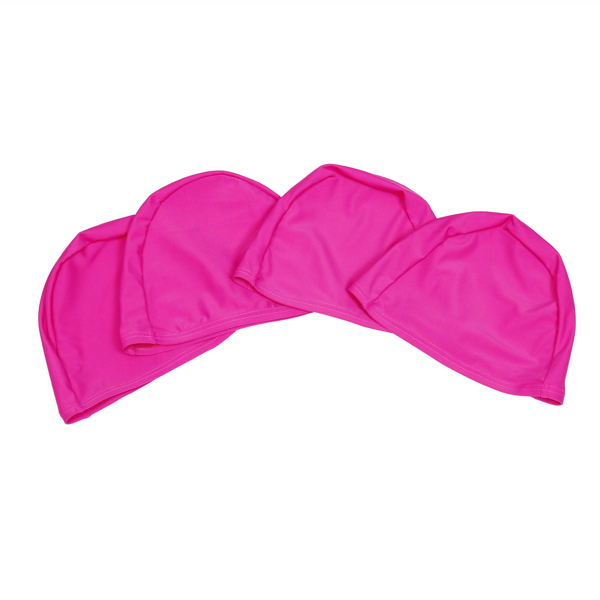 4 Pack Solid Swim Caps, High Elasticity Swimming Caps, Woman Girls Men Kids One Size Swim Hats (Pink, Adult)