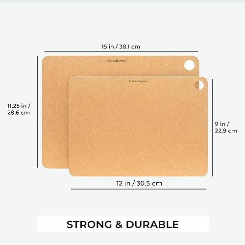 Miniatura 3 de Tablas de cortar de madera para cocina, aptas para lavavajillas, tabla de cortar de madera, fibra de madera de primera calidad, no porosa,