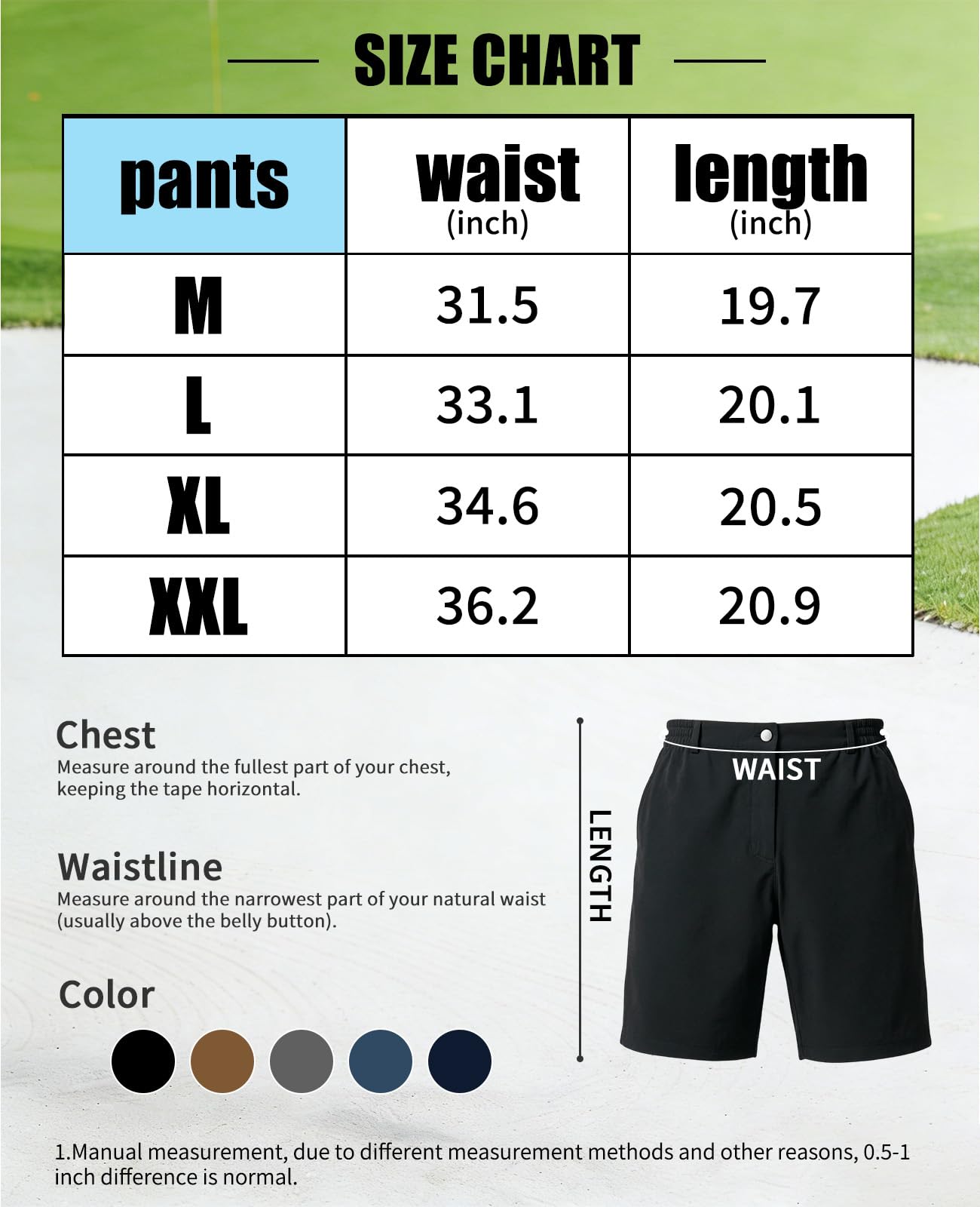 Rayson Pantaloncini Uomo Estivi Bermuda da Lavoro con 2 Tasche e Elastico in Vita Pantaloni Corti con Cerniera Leggeri e Traspiranti per Fitness e Casual