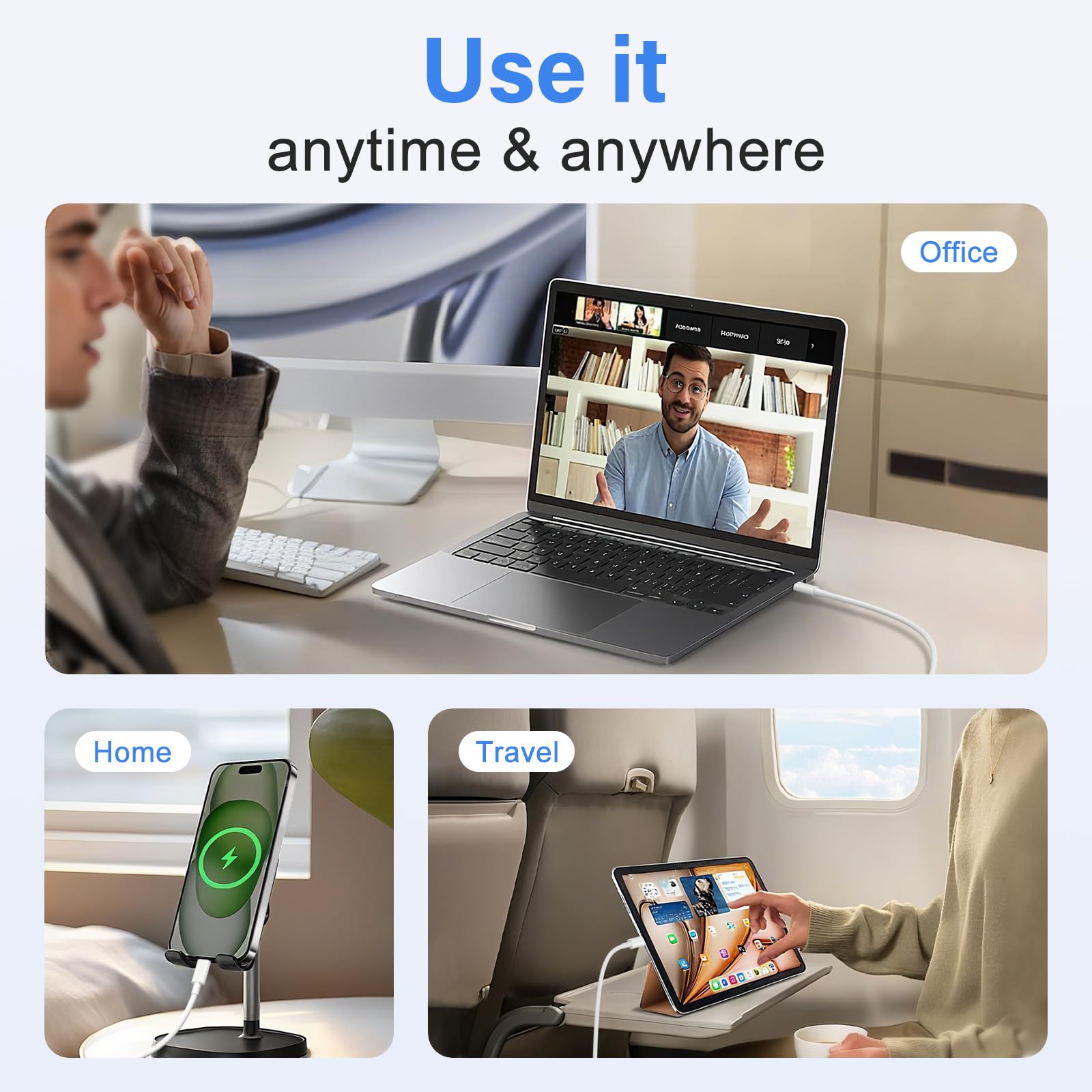 Laptop-USB-C-auf-USB-C-Kabel, 100 W, PD-Schnellladekabel, 2 Stück, 1,8 m, Typ-C-Ladekabel für MacBook Pro/Air, iPad Pro, iPhone 17/16/15 Serie, Samsung Galaxy, Laptop und USB-C-Geräte (1,8 m)