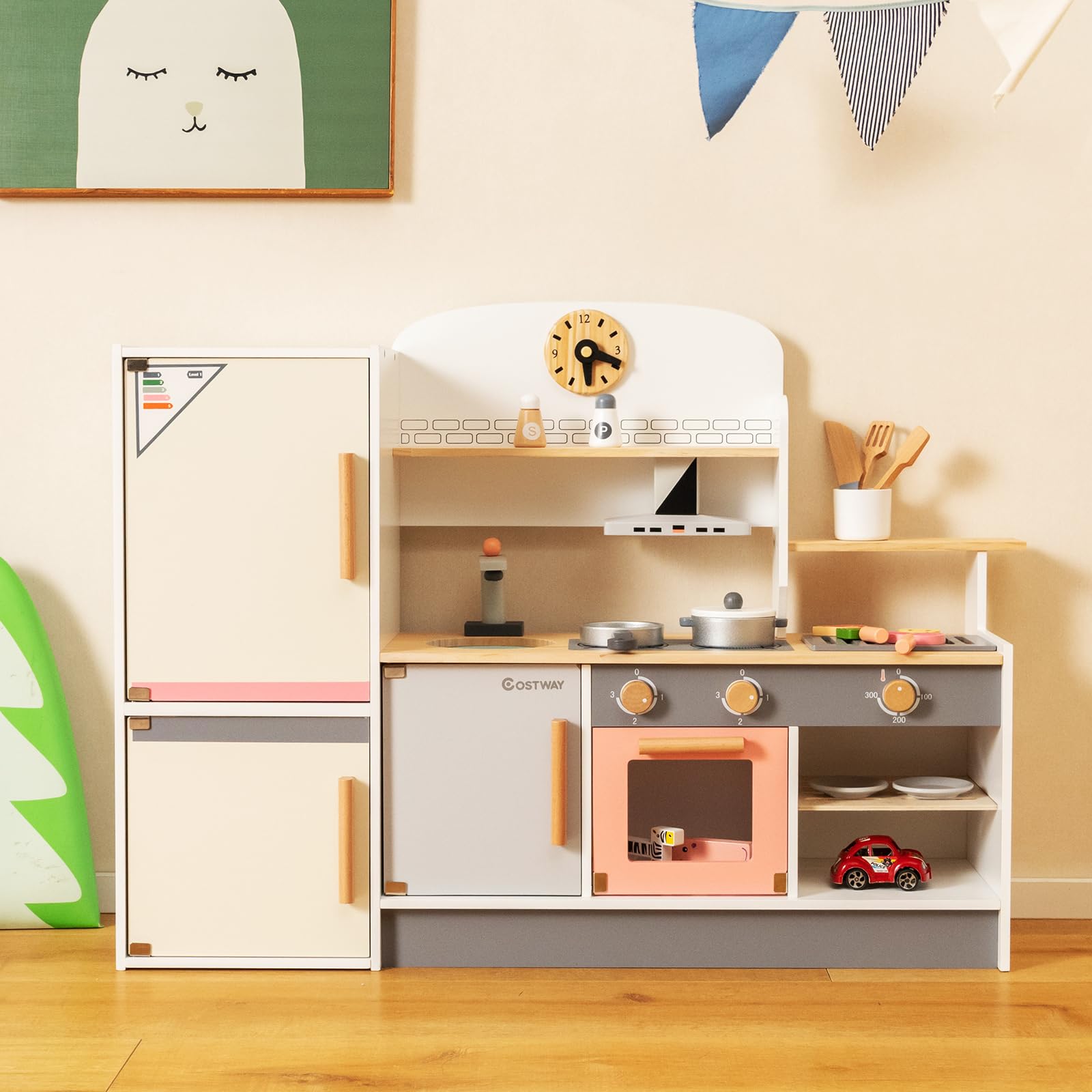 COSTWAY Kitchen Toy Wooden Set for Kids - Dettaglio