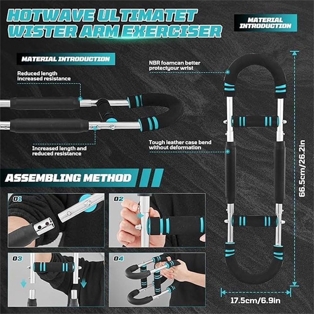 Twister Arm Trainer, Shaker Twister Arm Trainer, przenośny Power Twist Arm Trainer, 40-100lb sprzęt do ćwiczeń klatki piersiowej dla mężczyzn, wzmacniacz przedramion, przenośny Power Twister Bar do
