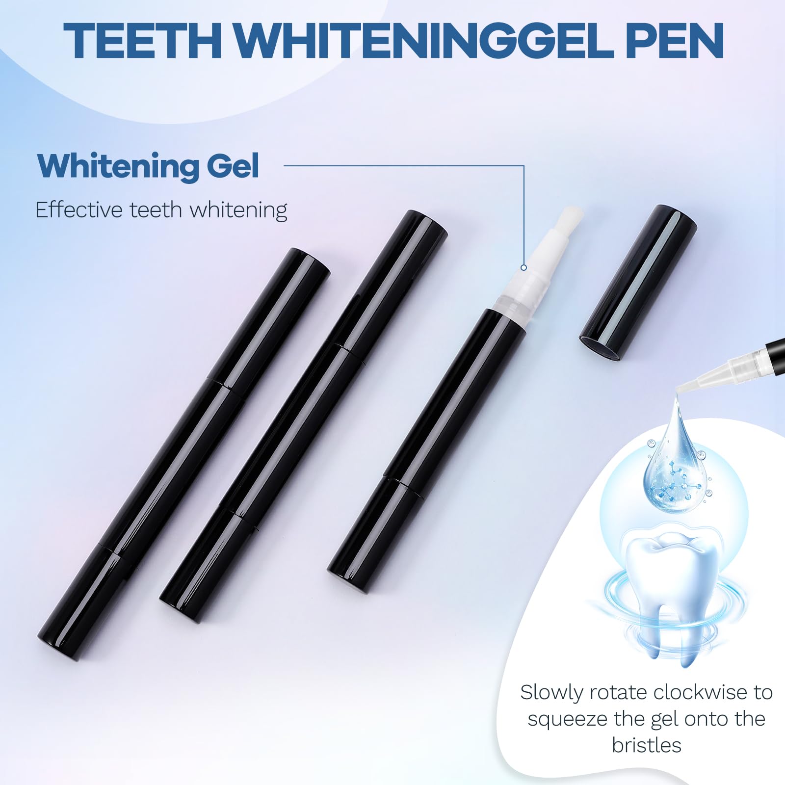 Kit Sbiancante Denti, LED Sbiancante Denti Professionale con 3pcs Gel Sbiancante per Denti, Ricarica Magnetica, Rimuovere Rapidamente Macchie Dei Denti, Kit Per La Cura Dentistica Domestica