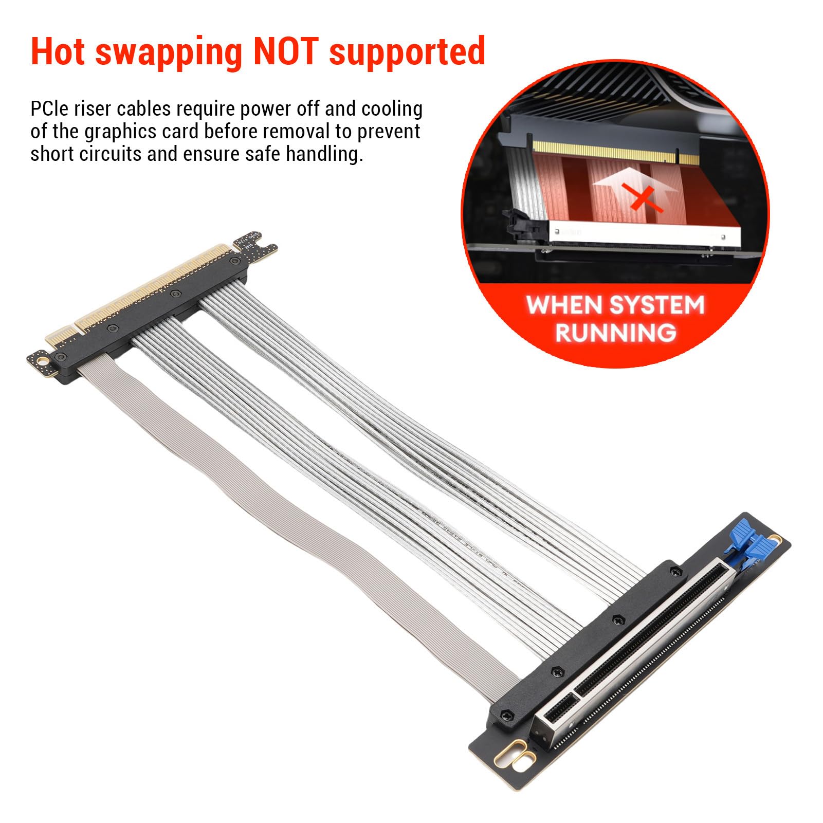 Kabel Pionowy PCIE 5.0 X16, 128 GB/S GPU Przedłużenie dla RTX 4090 5090 i RX Elastyczna Konstrukcja EMI do Montażu Pionowego i Kompilacji ITX (30cm)