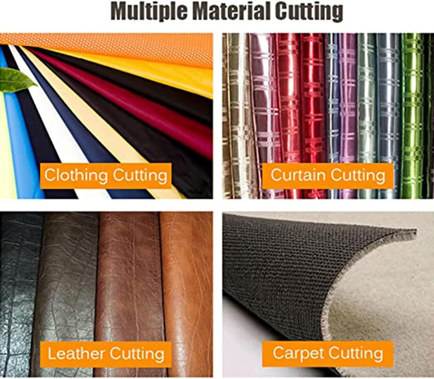Electric Fabric Rotary Cutter Speed Adjustable Fabric Scissors, 35/40/45mm Cutting Thickness, Electric Fabric Cutting Machine for Cloth Fabric Leather and Carpet,125C thi