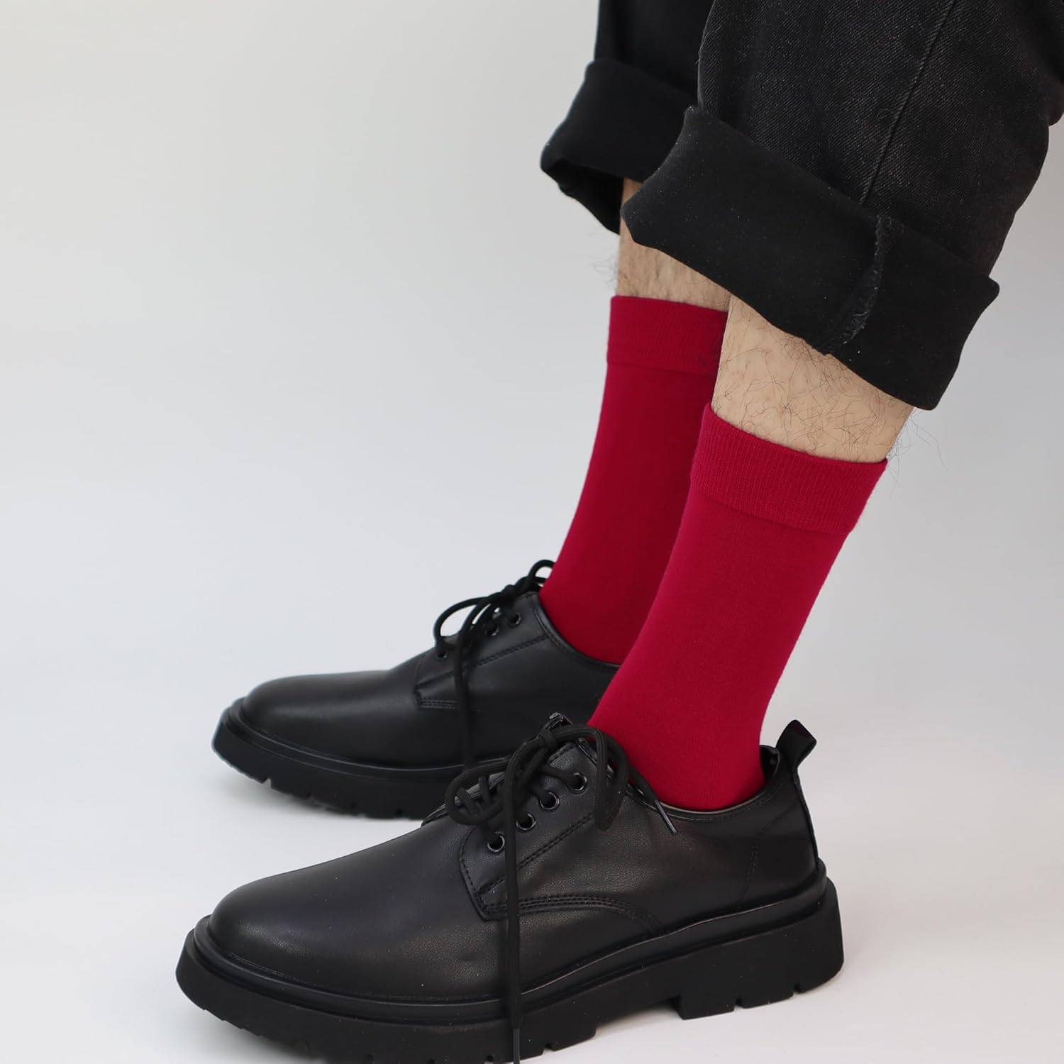 Mens Viscose Bamboo Crew Socks Breathable Classic Vibrant Colorful Fashion Cool Socks 4 Pairs - Image 6