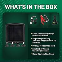 Vista 11 de Battery Tender Cargador de batería de panel solar de 5 vatios de 12 V con controlador de carga – IP67 resistente a la intemperie – Montaje