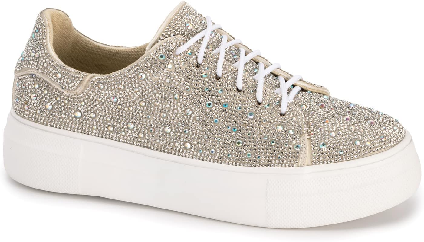 Corkys Footwear Hey Girl Women's Bedazzle Blue Ombre Fashion Sneake