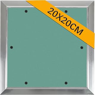 Revisionsklappe 20x20cm, Wartungsöffnung GK-Einlage Gipskarton 10mm, Alu-Rahmen Revisionstür Revision Wartungstür, Wartungsklappe Unsichtbar für Feuchtraumgeeignet, Trockenbau