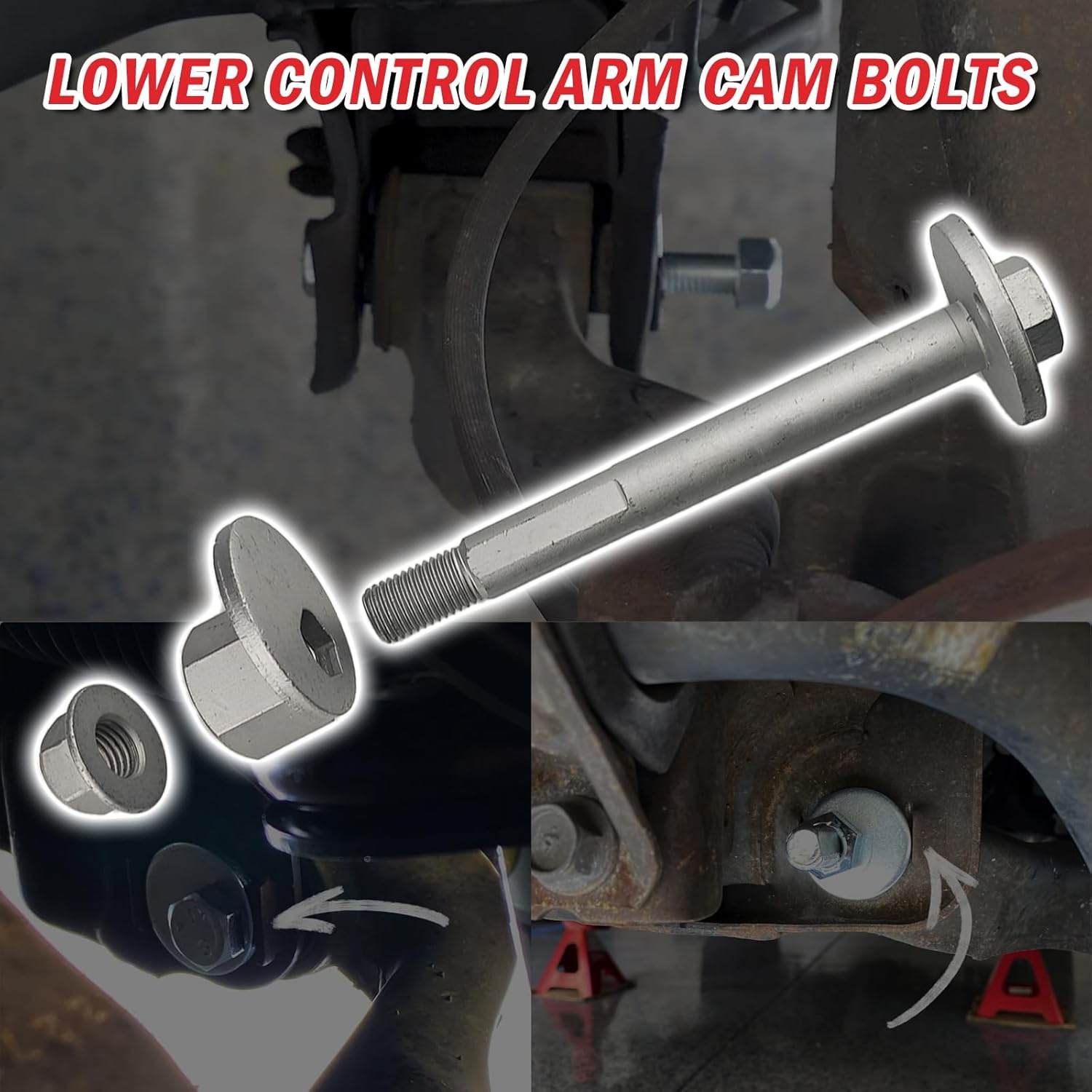 Lower Control Arm Cam Bolts Kit Fit for Dodge Ram 1500 2006-2023, Ram 2500 2006-2013, Ram 3500 2006-2012