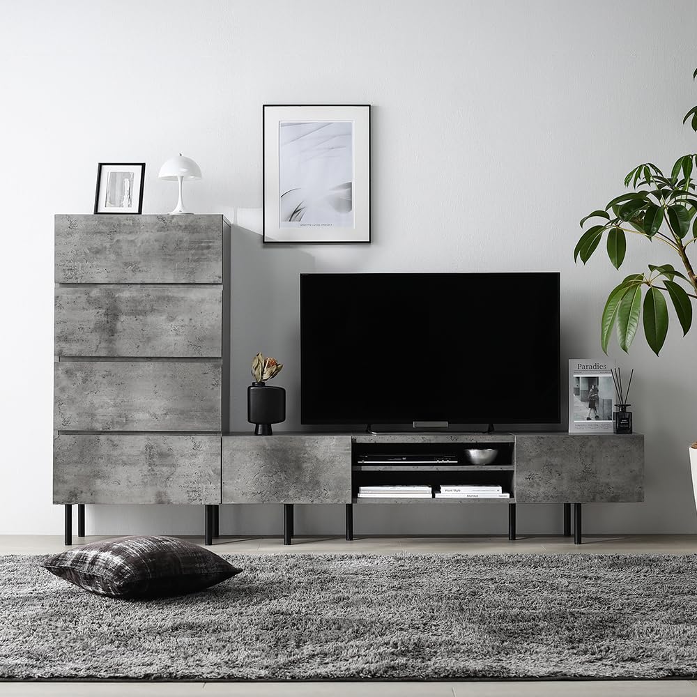 Amazon｜RASIK テレビ台 収納 2点セット (テレビボード150cm幅 +