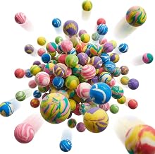 THE TWIDDLERS - Mini bouncy balls with vibrant marbled colors, 3cm rubber balls for kids birthdays, party favors and awards - Assorted Colors