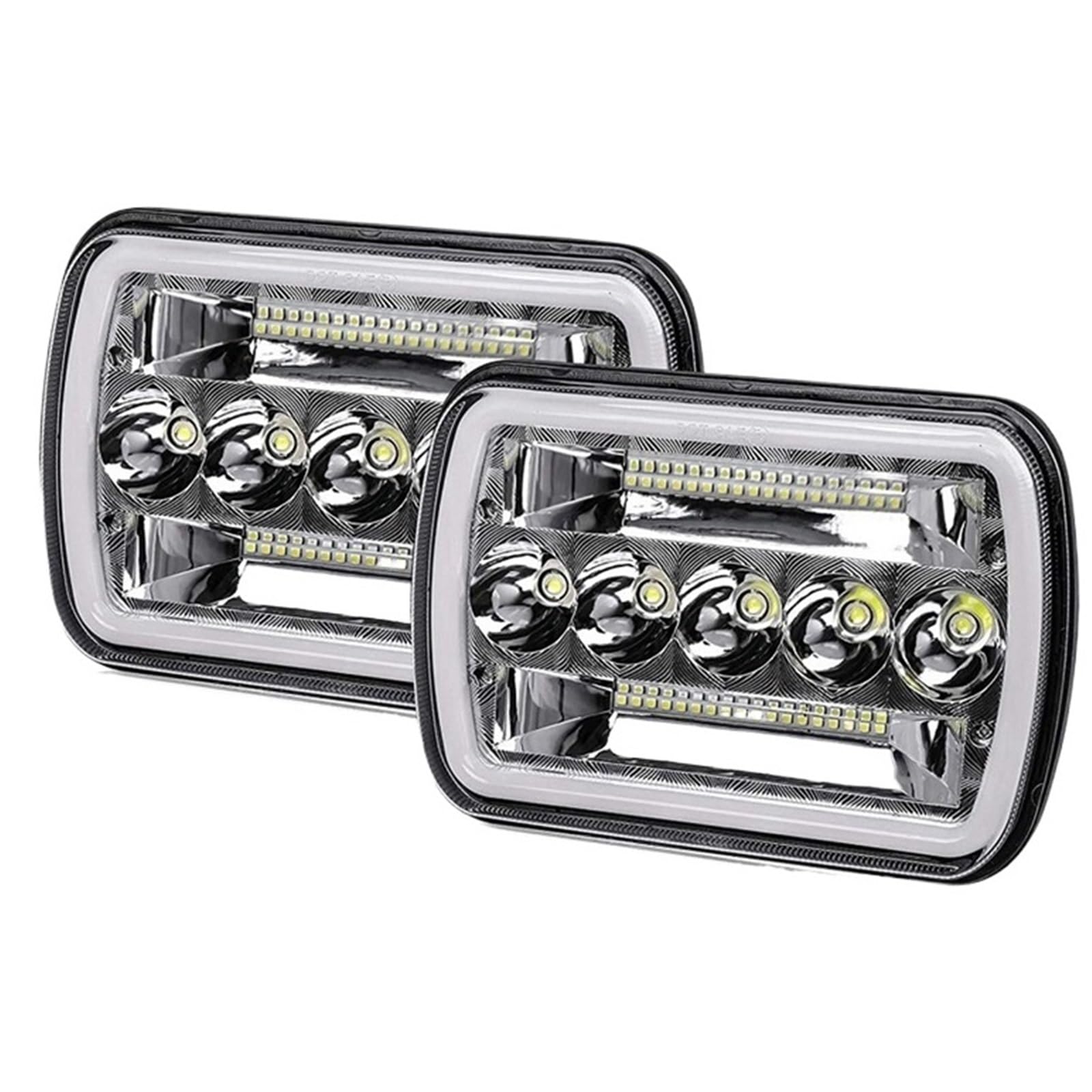 Head Lamp 12V 24V 5x7 cali reflektory LED 7x6 LED H4 reflektor lampa robocza LED pasuje do Jeepa pasuje do Hondy pasuje do Forda(2PCS)