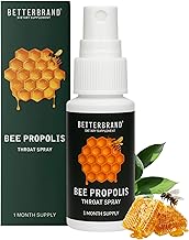Betterband Bee Propolis Throat Spray - for Kids and Adults - Sore Throat and Cough Relief, Supports Immune Health, Soothes Throat discomfort - Alcohol- Free, 60 Servings - 1 Month Supply