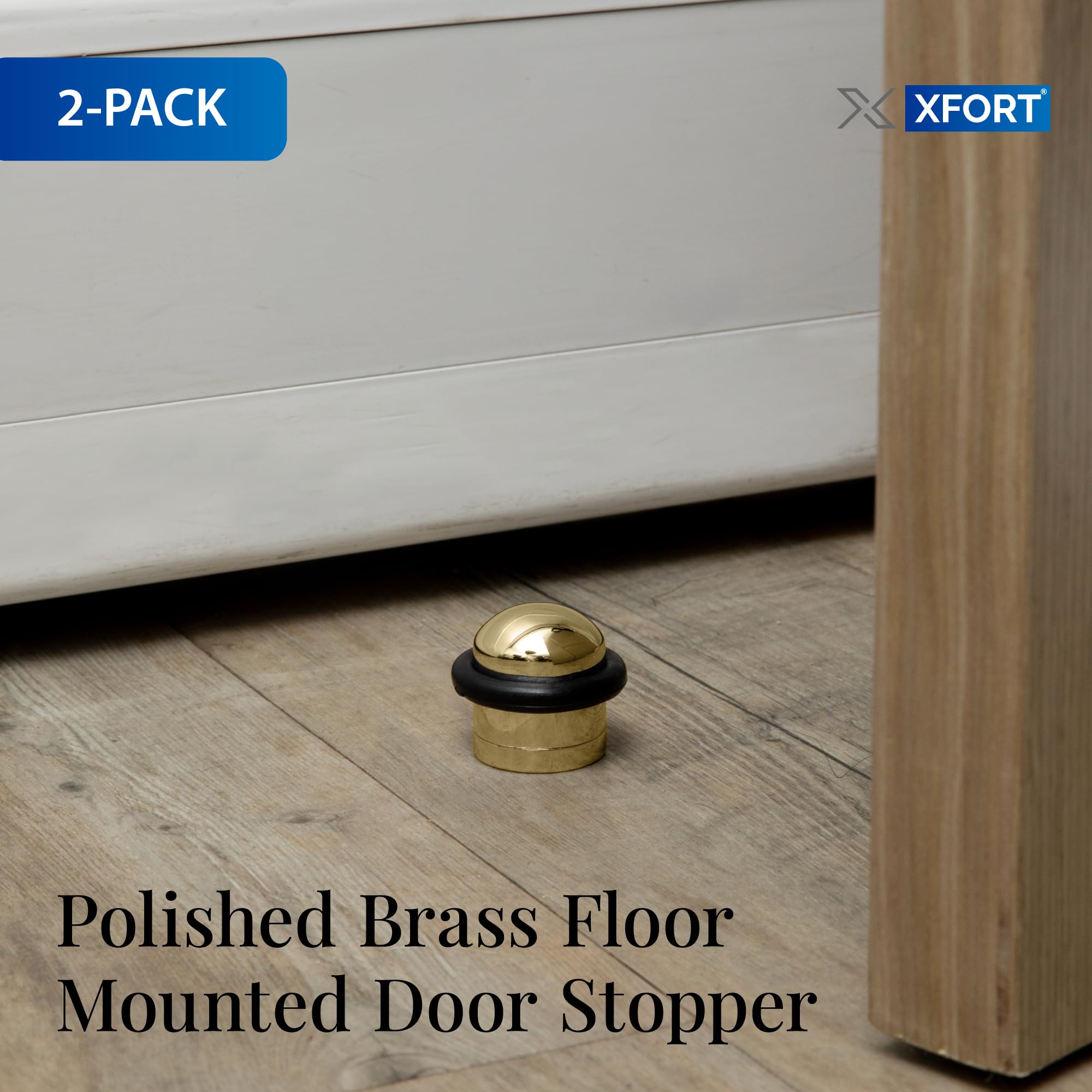 Tope De Puerta En Latón Acabado Dorado Satinado Fijación Adhesiva 24x19mm | Brico Depôt