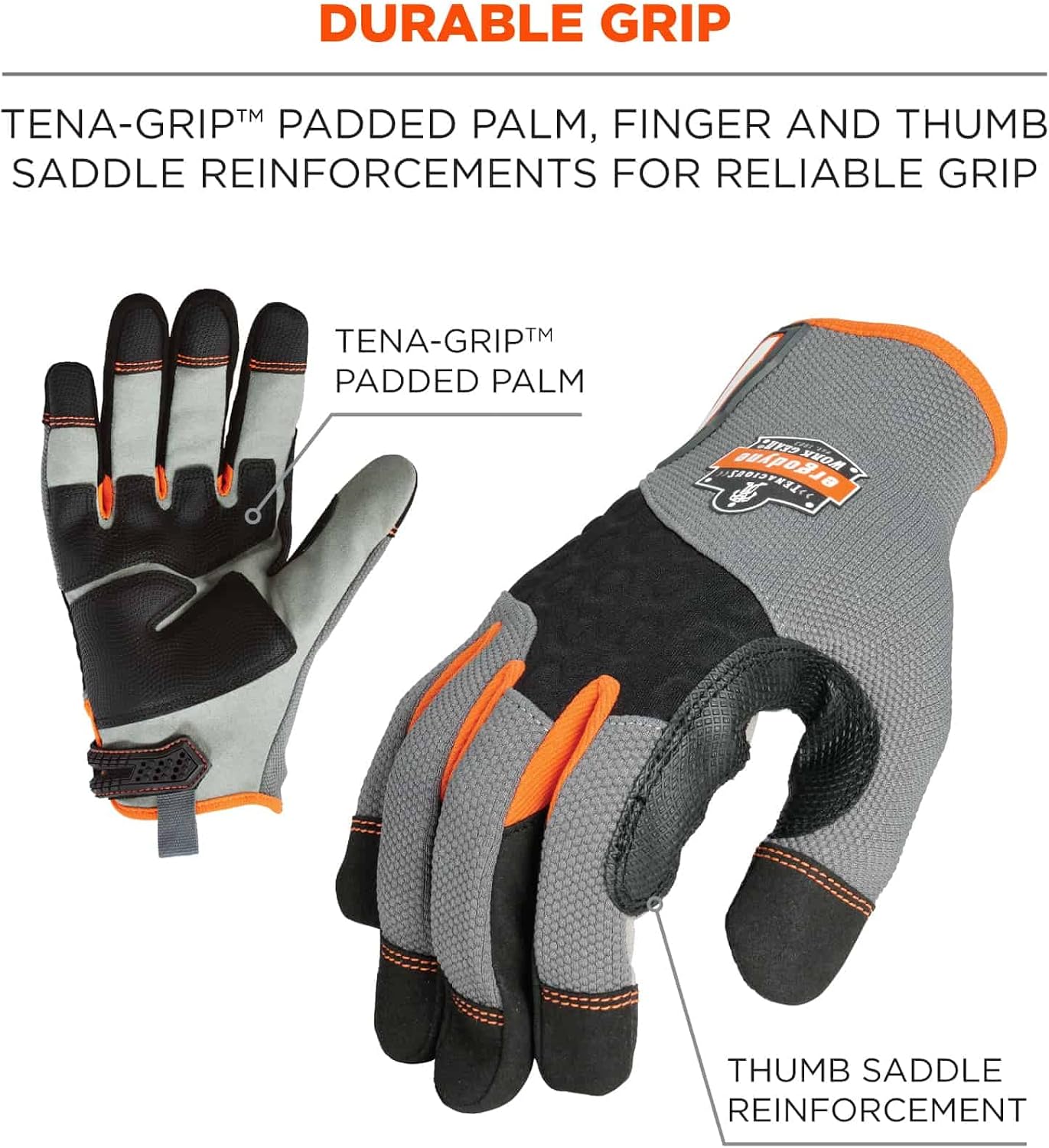 ProFlex 710 Heavy Duty Work Gloves, High Visibility, Reinforced Fingertips and Palm